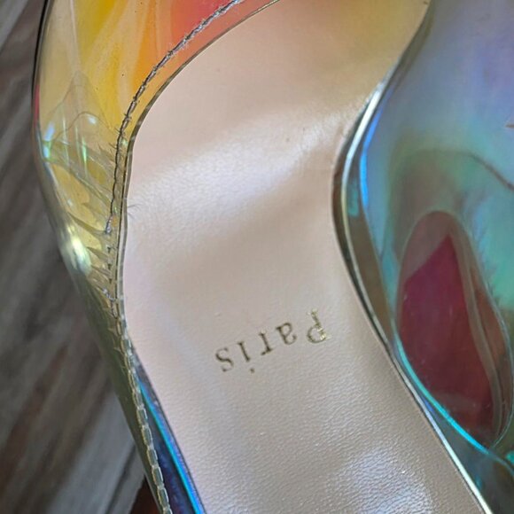 Christian Louboutin Debout 100 Patent Fushia Leather PVC Riviera Pumps. Eur. 37 - Picture 11 of 14